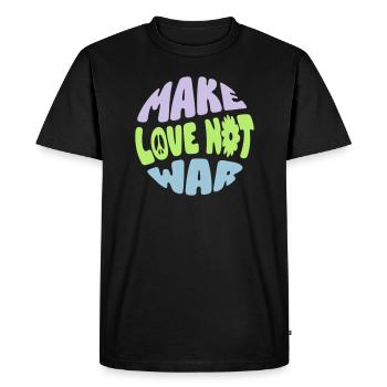 FAITES L’AMOUR, PAS LA GUERRE - T-shirt Premium bio Homme - noir - Devant - Nico (187cm)