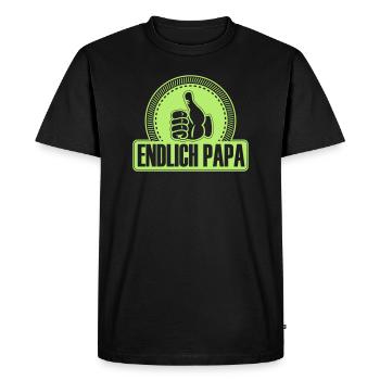 Enfin les pouces comme ça Papa up - T-shirt Premium bio Homme - noir - Devant - Nico (187cm)
