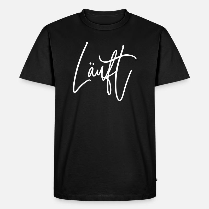 läuft - Männer Premium Bio T-Shirt - Schwarz