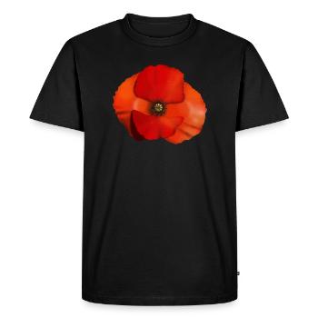 Fleur de coquelicot - T-shirt Premium bio Homme - noir - Devant - Nico (187cm)