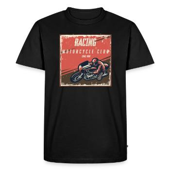 Fièvre de course - T-shirt Premium bio Homme - noir - Devant - Nico (187cm)