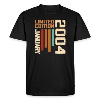 Janvier 2004 - 2004 Janvier Cadeau Anniversaire - T-shirt Premium bio Homme - noir - Devant - Nico (187cm)
