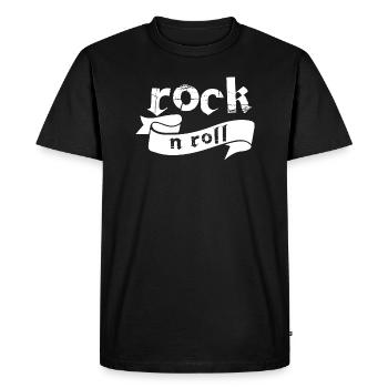 rock and roll vintage logo design - Men's Premium Organic T-Shirt - black - Front - Nico (187cm)