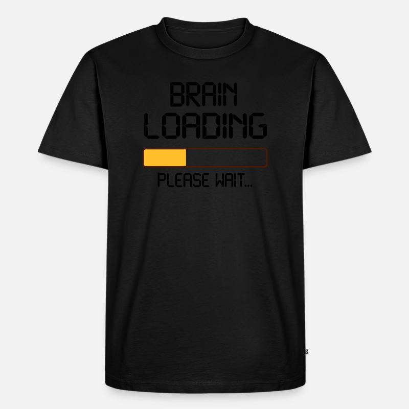 brain loading - Männer Premium Bio T-Shirt - Schwarz