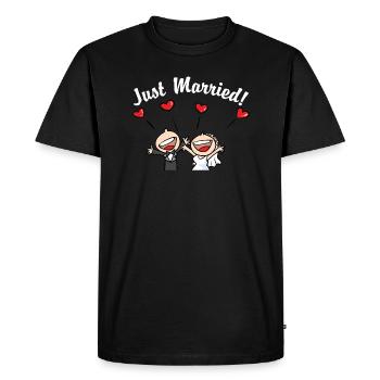 Mignon Just Married - T-shirt Premium bio Homme - noir - Devant - Nico (187cm)