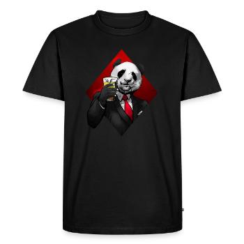 Panda Beer Cheers - Men's Premium Organic T-Shirt - black - Front - Nico (187cm)