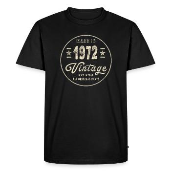 Fabriqué en 1972 - T-shirt Premium bio Homme - noir - Devant - Nico (187cm)