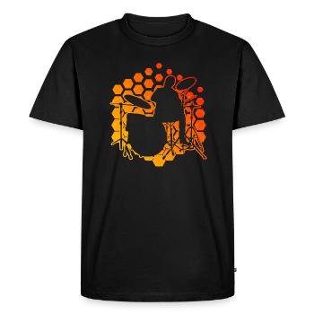Batteur Percussionniste Batteur - T-shirt Premium bio Homme - noir - Devant - Nico (187cm)