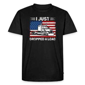 Chauffeur de camion Camionneur Camionneur Camionneur Cadeau - T-shirt Premium bio Homme - noir - Devant - Nico (187cm)