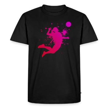 Volleyball masculin volleyball volley - T-shirt Premium bio Homme - noir - Devant - Nico (187cm)