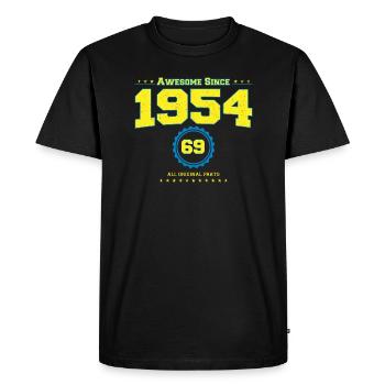Super chemise 1954 pour hommes femmes 69 ans 69ème - T-shirt Premium bio Homme - noir - Devant - Nico (187cm)