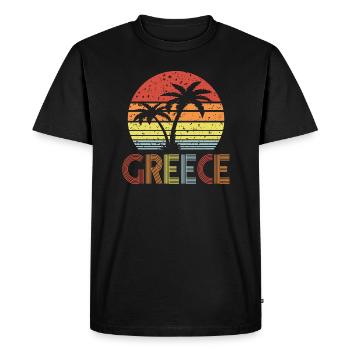 Grèce - T-shirt Premium bio Homme - noir - Devant - Nico (187cm)