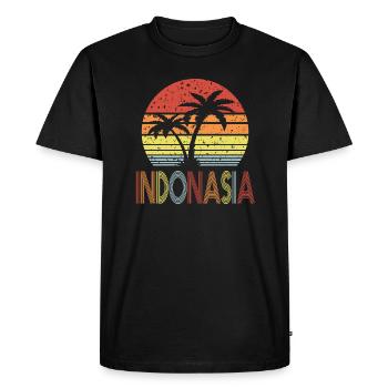 Indonésie - T-shirt Premium bio Homme - noir - Devant - Nico (187cm)