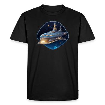 Spaceship - Men's Premium Organic T-Shirt - black - Front - Nico (187cm)