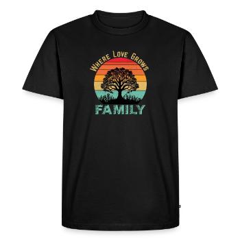Family vintage - Men's Premium Organic T-Shirt - black - Front - Nico (187cm)