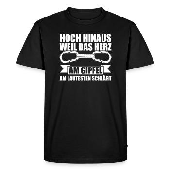 Mountaineer, Hiking, Hiker, Climbing, Mountaineering - Men's Premium Organic T-Shirt - black - Front - Nico (187cm)