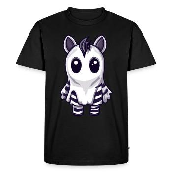 Zebra Halloween Comic Ghost - Men's Premium Organic T-Shirt - black - Front - Nico (187cm)