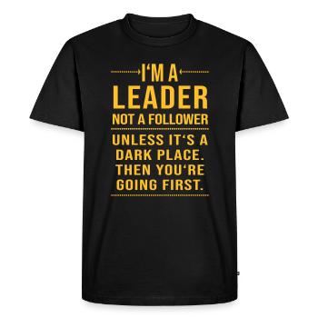 Im un leader pas un suiveur - T-shirt Premium bio Homme - noir - Devant - Nico (187cm)