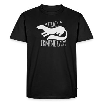 Crazy ermine lady - Men's Premium Organic T-Shirt - black - Front - Nico (187cm)