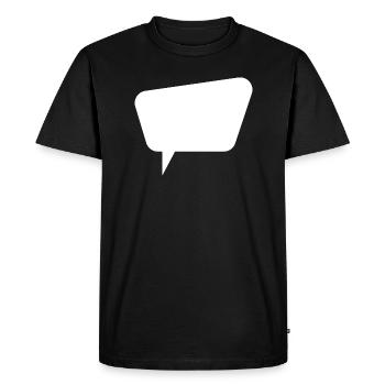 Speech Bubble Thought Bubble Label Speechbubble - Men's Premium Organic T-Shirt - black - Front - Nico (187cm)