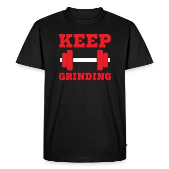 Continuez à vous entraîner à moudre Motivation Succès Dire - T-shirt Premium bio Homme - noir - Devant - Nico (187cm)