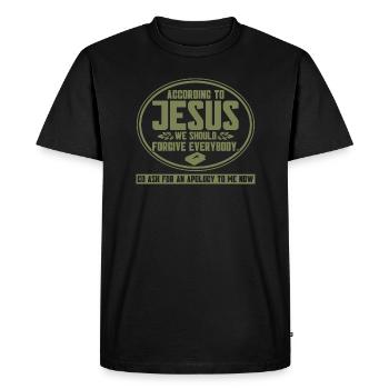 Jésus Bible Église religieuse chrétienne Don - T-shirt Premium bio Homme - noir - Devant - Nico (187cm)