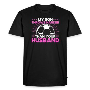 Fils Sports Fan Mère Cadeau - T-shirt Premium bio Homme - noir - Devant - Nico (187cm)