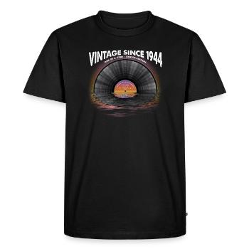 Vintage depuis 1944 Retro Disco Music Vintage - T-shirt Premium bio Homme - noir - Devant - Nico (187cm)