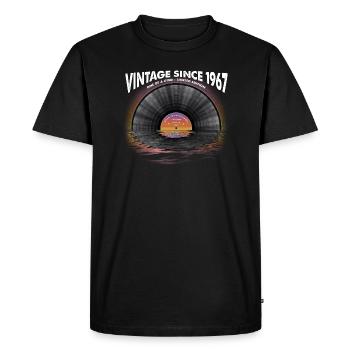 Vintage depuis 1967 Retro Disco Music Vintage - T-shirt Premium bio Homme - noir - Devant - Nico (187cm)