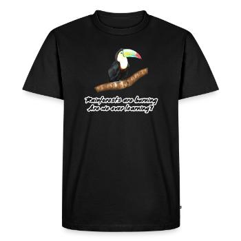 Rainforests are burning - Men's Premium Organic T-Shirt - black - Front - Nico (187cm)