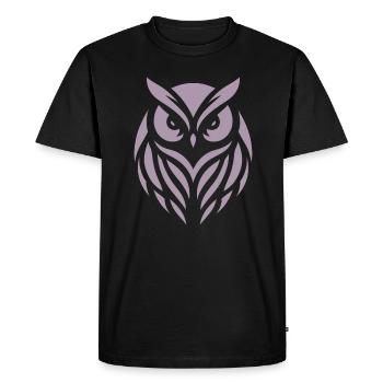 Hibou des bois sage : art de la silhouette de hibou fauve - T-shirt Premium bio Homme - noir - Devant - Nico (187cm)