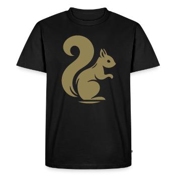 Elegant Squirrel Silhouette: Nature in - Men's Premium Organic T-Shirt - black - Front - Nico (187cm)