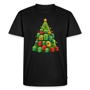Des extraterrestres de Noël fantaisistes - un extraterrestre - T-shirt Premium bio Homme - noir - Devant - Nico (187cm)