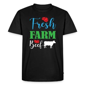 Fresh Farm Beef - Men's Premium Organic T-Shirt - black - Front - Nico (187cm)