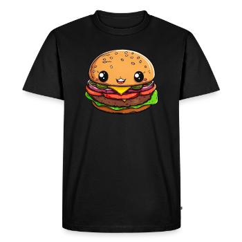 Bande dessinée Burger drôle - T-shirt Premium bio Homme - noir - Devant - Nico (187cm)