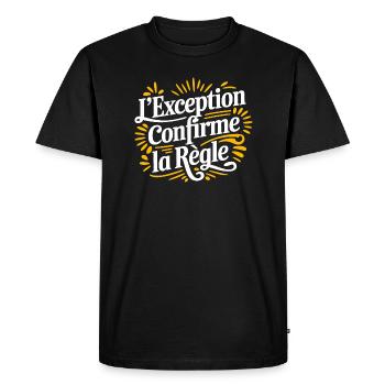 L'exception confirme la règle - T-shirt Premium bio Homme - noir - Devant - Nico (187cm)
