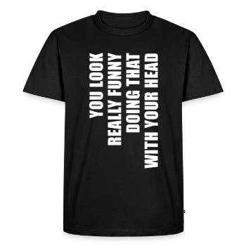 Phrase tordue - T-shirt Premium bio Homme - noir - Devant - Nico (187cm)