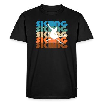 To ski - Men's Premium Organic T-Shirt - black - Front - Nico (187cm)