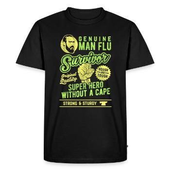 Man Flu Survivor - Men's Premium Organic T-Shirt - black - Front - Nico (187cm)