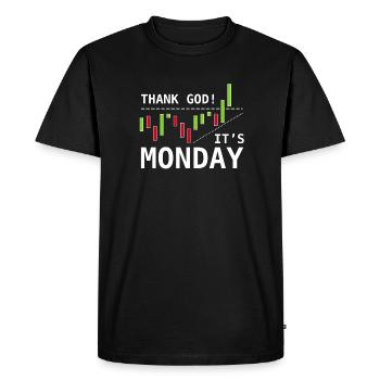 Thank God it's Monday - Men's Premium Organic T-Shirt - black - Front - Nico (187cm)
