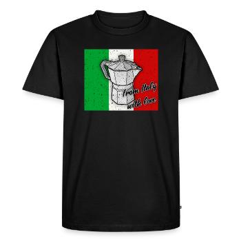 café - d’Italie avec amour - T-shirt Premium bio Homme - noir - Devant - Nico (187cm)