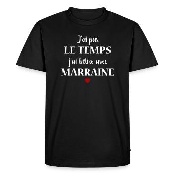 bêtise avec marraine - T-shirt Premium bio Homme - noir - Devant - Nico (187cm)