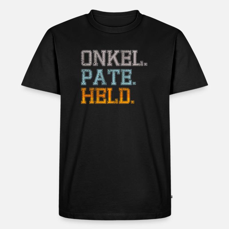 onkel pate held - Männer Premium Bio T-Shirt - Schwarz
