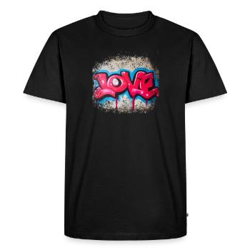 Amour graffiti - T-shirt Premium bio Homme - noir - Devant - Nico (187cm)