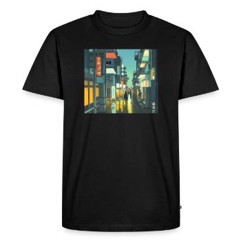Paysage de Tokyo - T-shirt Premium bio Homme - noir - Devant - Nico (187cm)