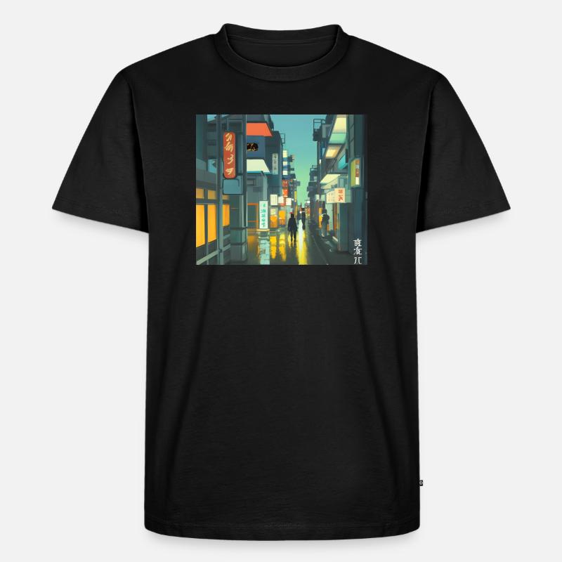 Tokio-Landschaft - Männer Premium Bio T-Shirt - Schwarz