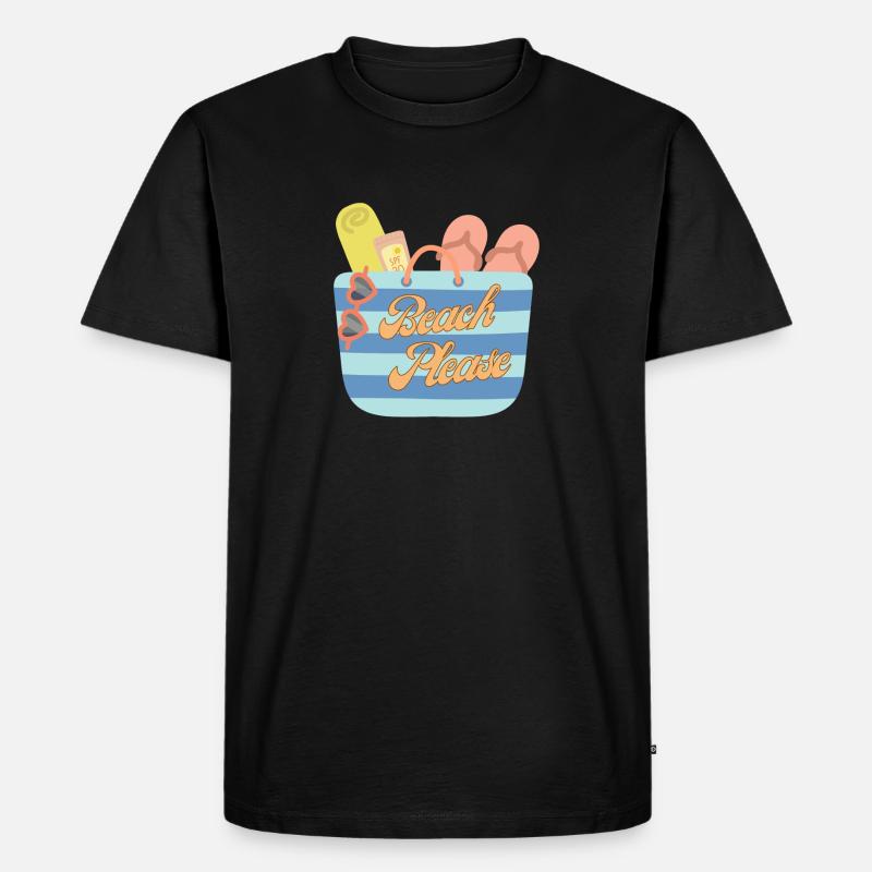Beach Please - Männer Premium Bio T-Shirt - Schwarz