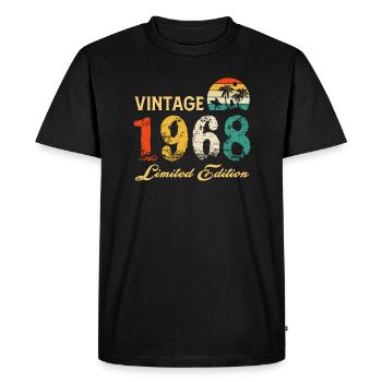 Vintage 1968 Limited Edition Made In 1968 Birthday - Men's Premium Organic T-Shirt - black - Front - Nico (187cm)