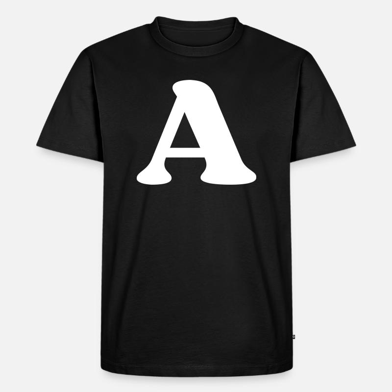 Buchstabe a - Männer Premium Bio T-Shirt - Schwarz