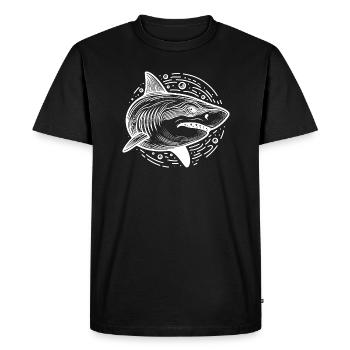 Shark Drawing Circle - Men's Premium Organic T-Shirt - black - Front - Nico (187cm)